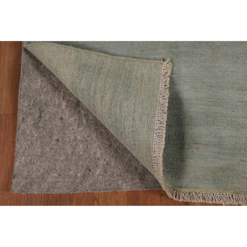 Hand Knotted Oriental 100% Wool Carpet Modern Stripe Greys & Charcoal Gabbeh Area Rug - 3' 10'' X 2' 8''