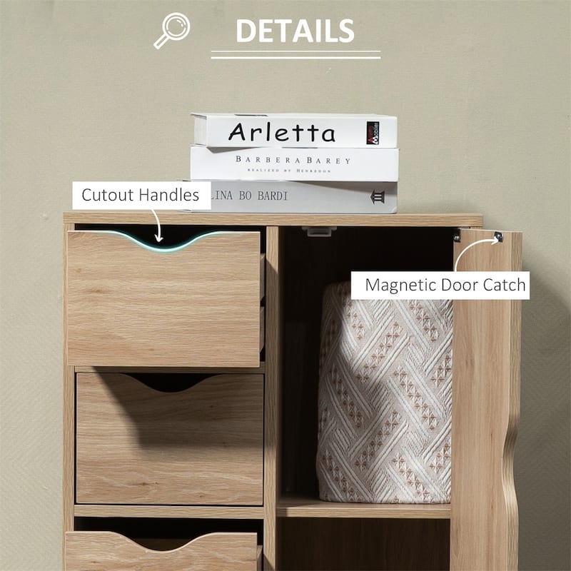 Storage Cabinet with Drawers and Enclosed Cabinet P2 Engineered Wood Compact Organizer for Entryway Living Room Bathroom