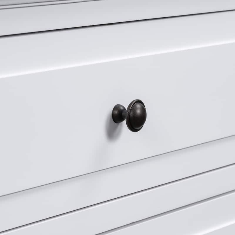 Fully Assembled 3-Drawer Nightstand, MDF & Pine Wood with Rubberwood Legs, Metal Ball Slide Glides