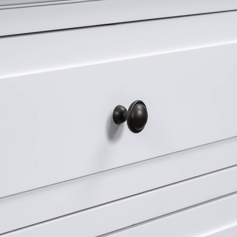 U_STYLE 28'' Painted 3-Drawer Nightstand - Smooth Rails + Rubber Legs, Minimalist Bedside/Sofa Side Table