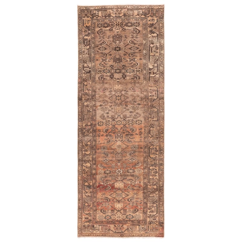 ECARPETGALLERY Hand-knotted Antalya Vintage Brown Wool Rug - 3'6 x 9'6