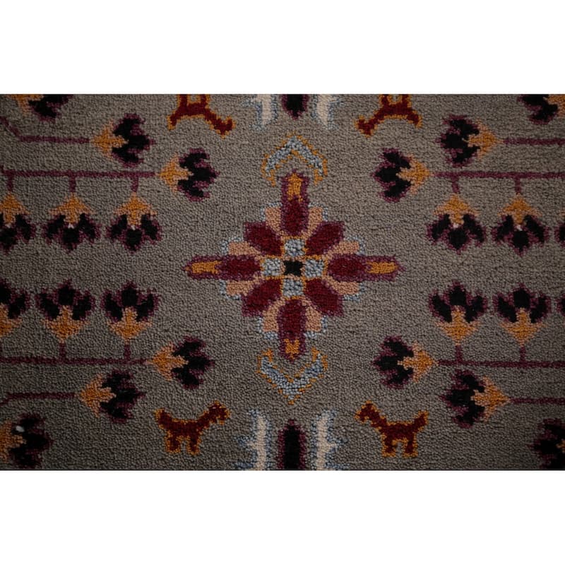 Tribal Geometric Kazak Oriental Runner Rug Hand-Knotted Wool Carpet - 3'1"x 10'3"