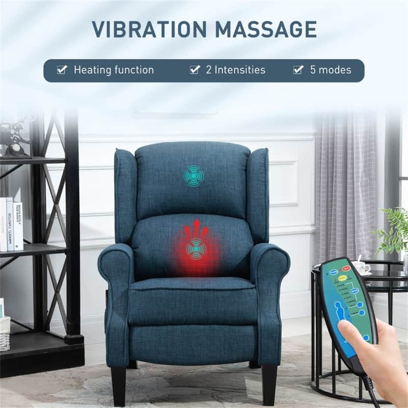 Electric Massage Recliner Chair with Lumbar Heat, Vibrating Back & Footrest