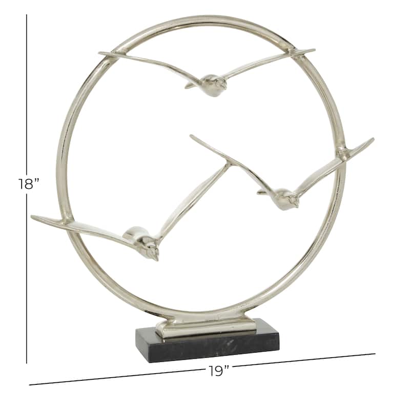 Aluminum Modern Sculpture Bird 18 x 19 x 5 - 19 x 5 x 18Round
