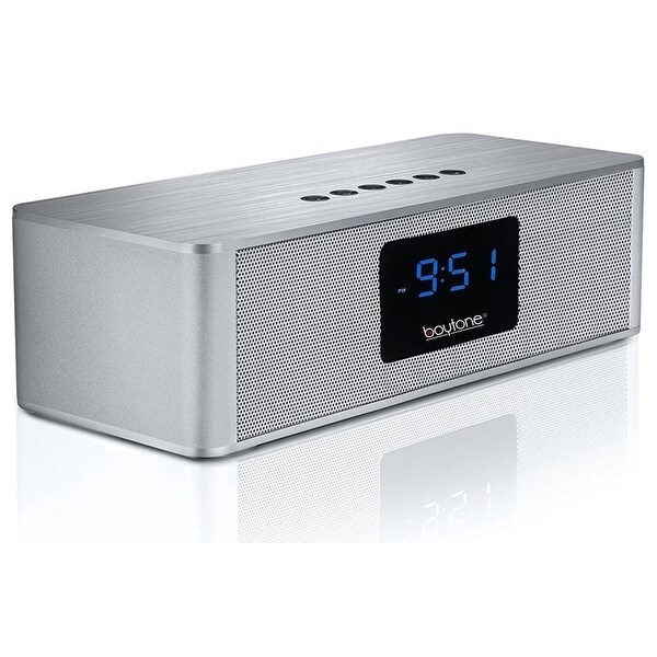 Boytone BT-87CR Dual Speaker Bluetooth Alarm Clock Radio FM Wireless USB SD NEW