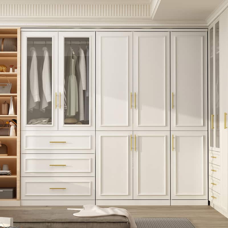 Combo Armoire Wardrobe Storage Cloest Modular Cabinet Dresser Lacquer