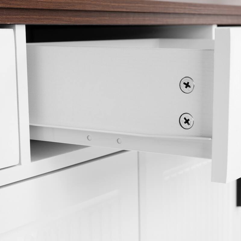 63" Farmhouse Sideboard Buffet Cabinet with 4 Doors and 3 Drawers