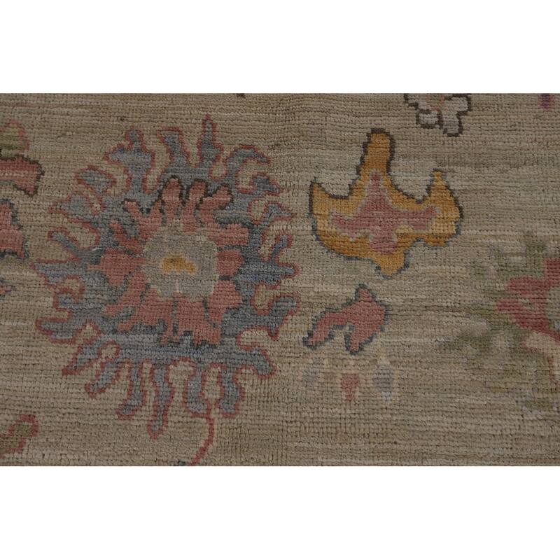 Transitional Oushak Turkish Area Rug Hand-Knotted Wool Carpet - 5'0"x 7'11"