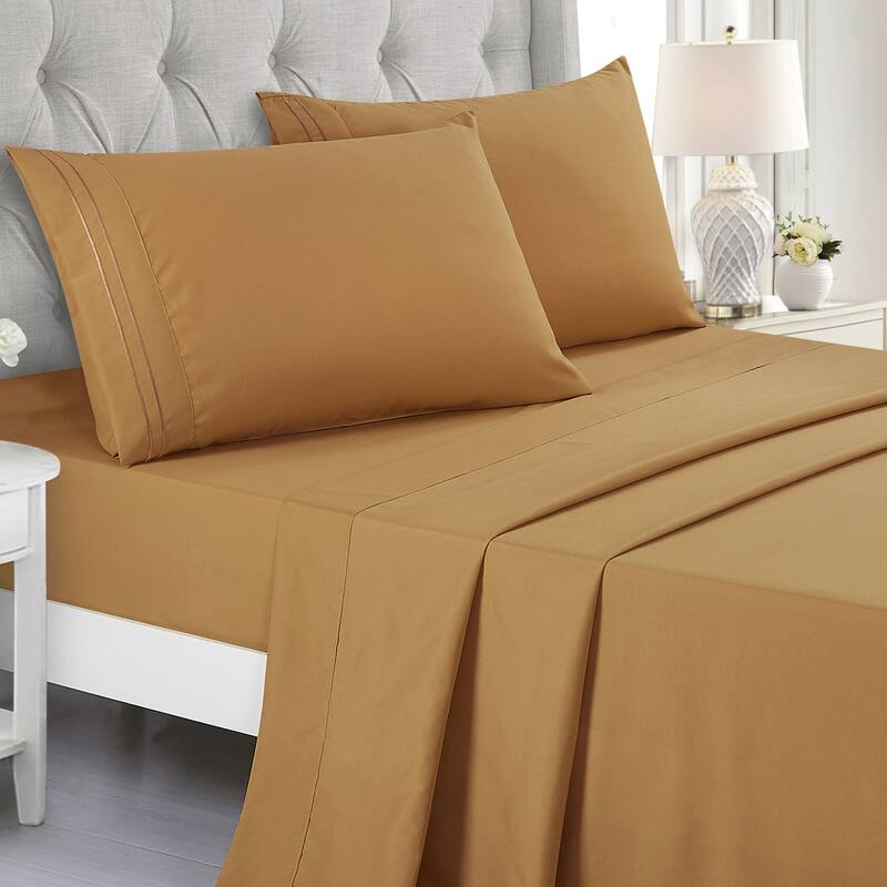 JCrown 3-4 piece sheet set-Variety colors - Twin - Camel