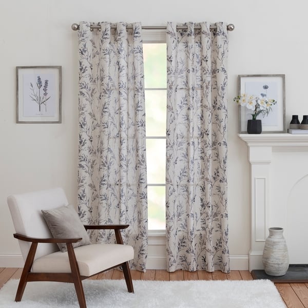 slide 2 of 8, Miller Curtains Abeil Grommet Top Panel Indigo - 50x84