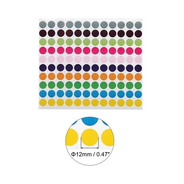 Color Coded Sticker Round Dots Label Sheet 0.47 Inch Self Adhesive 10 Colors Bed Bath