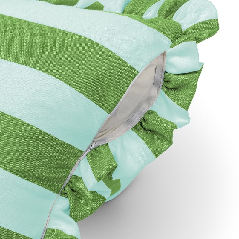 Sherry Kline Cabana Stripe Indoor/Outdoor Set of 2 18" Filled Ruffle Pillow