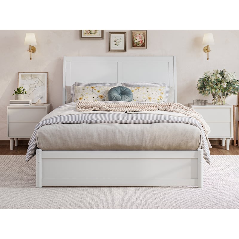 Andorra Platform Bed with Panel Footboard and Storage Drawers