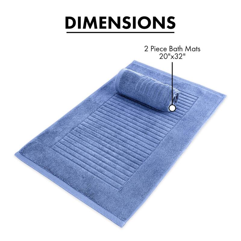 Brampton Plush Absorbent Non-Slip Cotton Bath Mat Set of 2