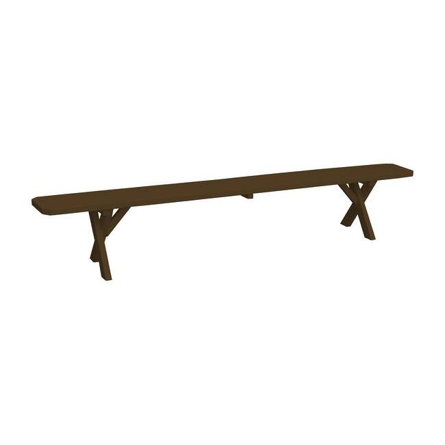 Pine 8' Crossleg Bench - Coffee