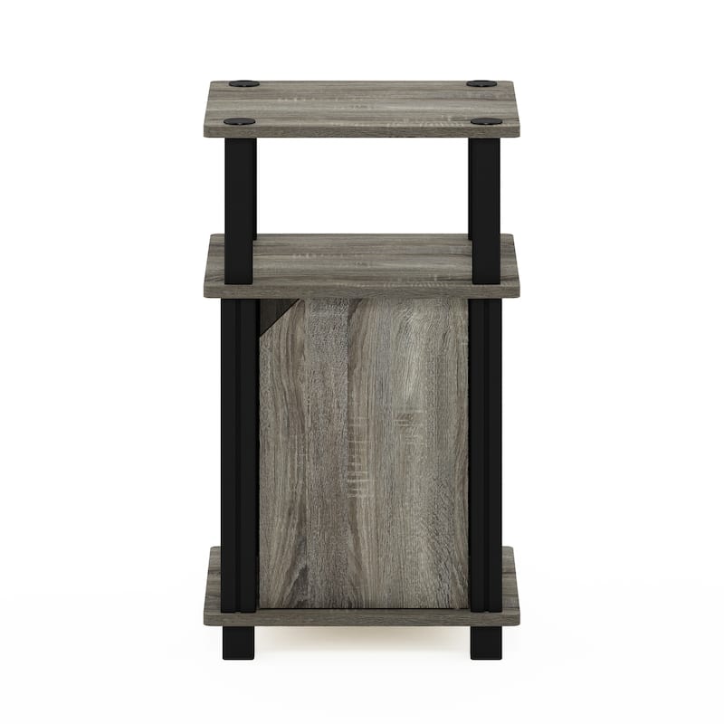 Furinno Brahms 3-Tier End Table with Door