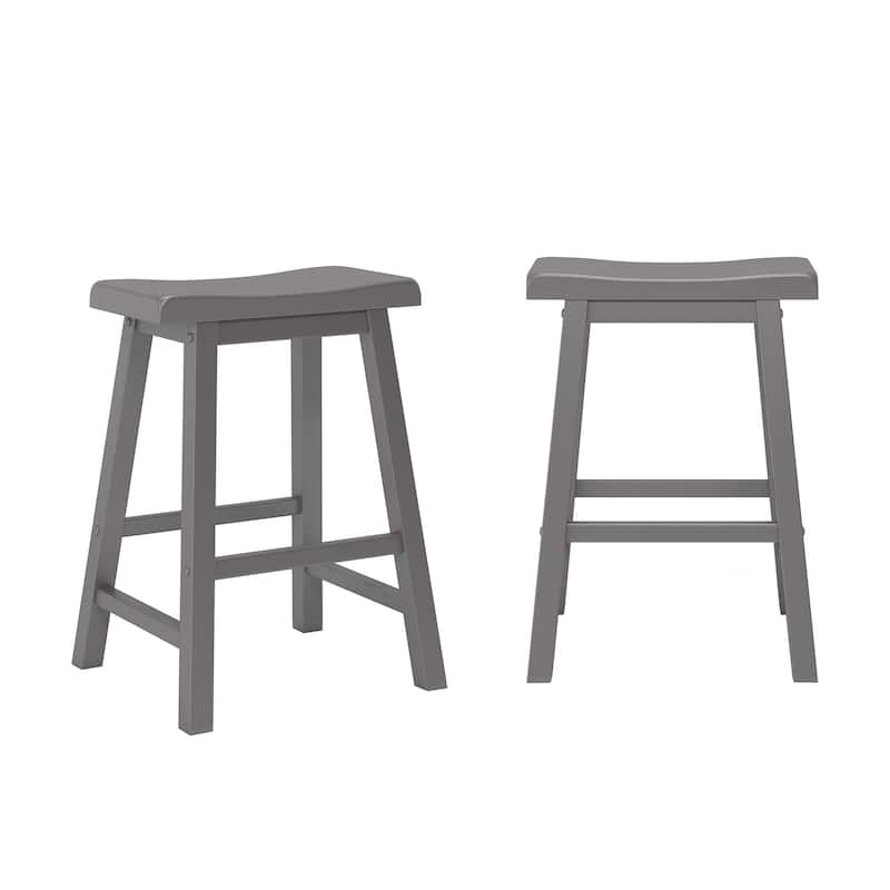 Cadiz Saddle Seat 24" Counter Height Backless Stools (Set of 2) - Stool - Grey