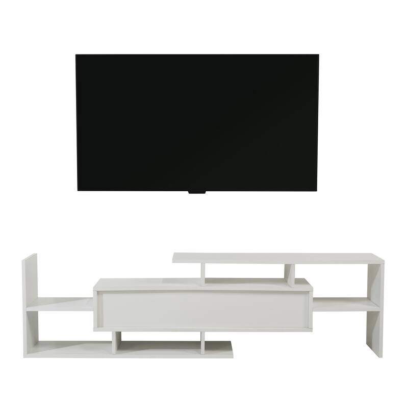 Surrey 60.2'' 2 Pc 1-Drawer Floating TV Stand Media Console with Open Shelves