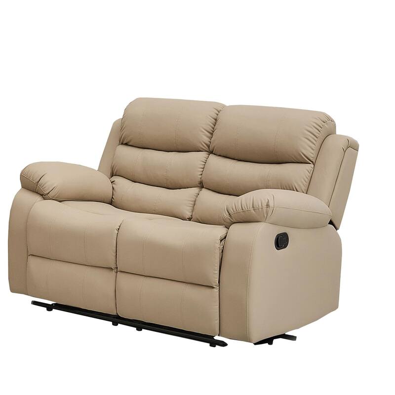 Selena Vinyl 3-Position Comfort Reclining Loveseat - Brown