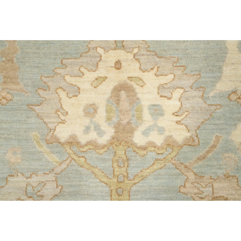 Hand Knotted Oriental 100% Wool Carpet Transitional All-Over Greys & Charcoal Oushak Area Rug - 9' 9'' X 8' 3''