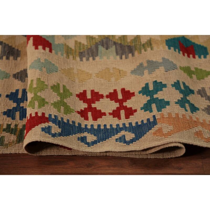 All-Over Wool Palace Size Kilim Oriental Rug Wool Carpet - 10'0"x 15'9"
