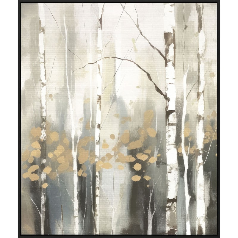 Birch Silhouette IV Giclee on Canvas No Glass - 35 X 29 X 2 - Plastic - Black