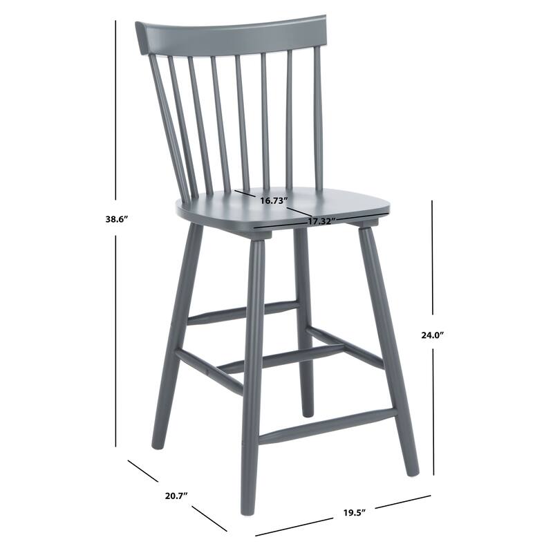 SAFAVIEH Biddie 24-inch Spindle Farmhouse Counter Stool (Set of 2) - 20" W x 21" D x 39" H - 20"W x 21"D x 39"H