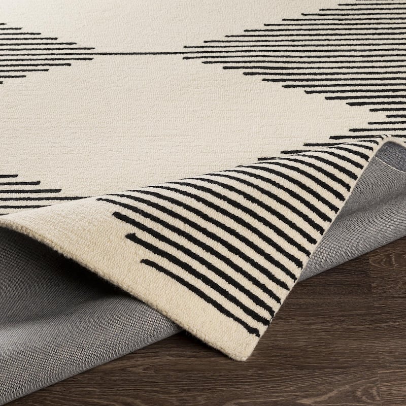 Livabliss Granada Minimalist Diamond Hand Tufted Area Rug