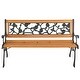 preview thumbnail 5 of 3, 49"Garden Bench Patio Porch Chair Deck Hardwood Cast Iron Love Seat