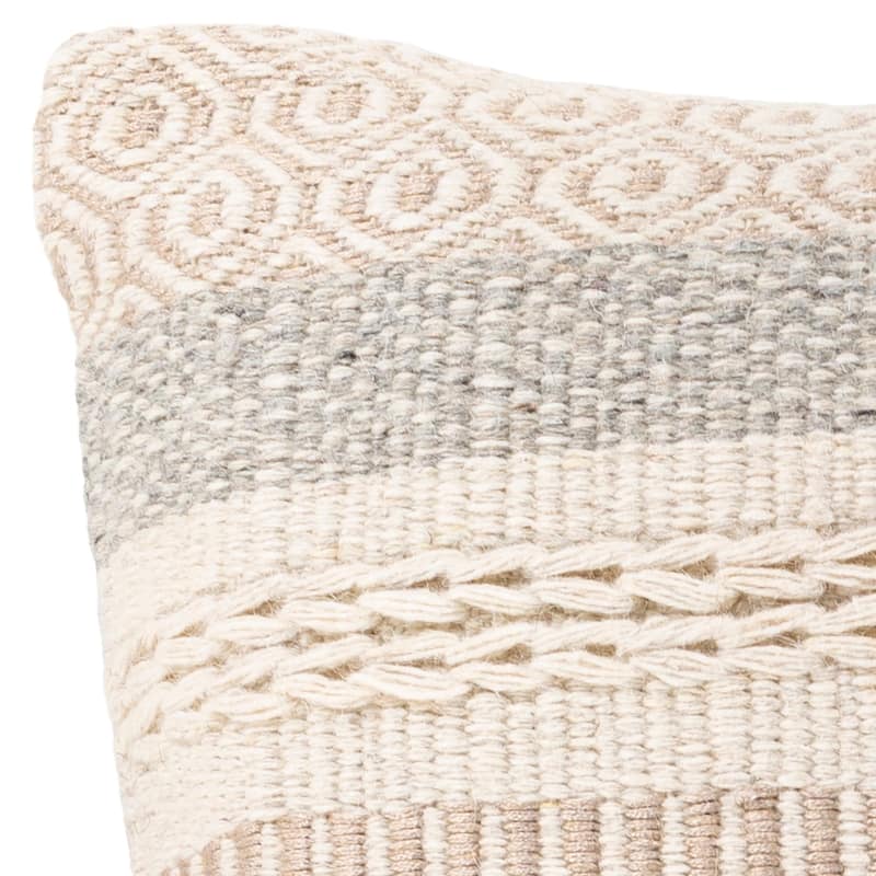 Brynne Cottage Textured Wool Blend Throw Pillow