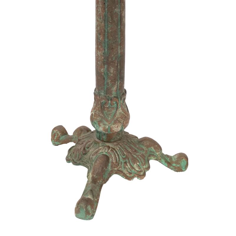 Ivy and Sage Metal Bird Bath - Rustic Patina - 12.25 in