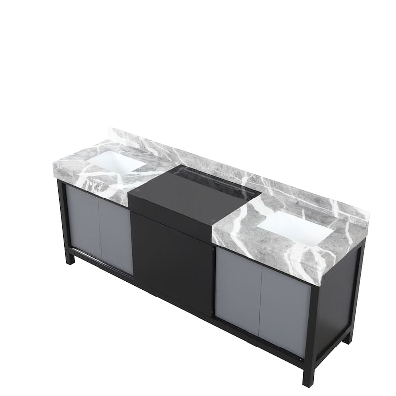 Zilara Bath Vanity and Castle Grey Marble Top