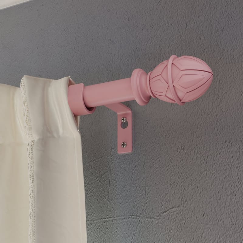 Acroma Metal Adjustable Single Modern Curtain Rod Pink. - 28 to 48 inches.