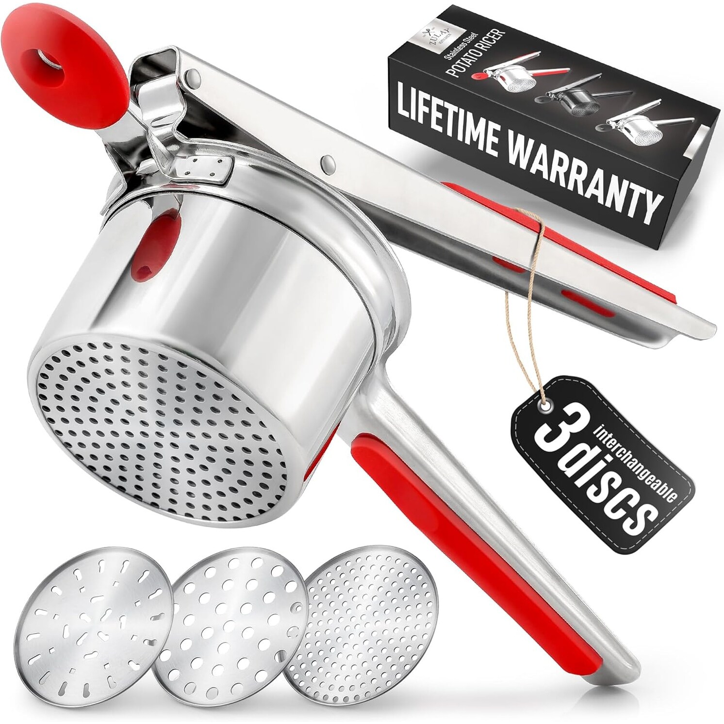 AVANTI Potato Ricer With 2 Interchangeable Discs – Stainless Steel & Plastic, Easy Clean (RRP $43.95)