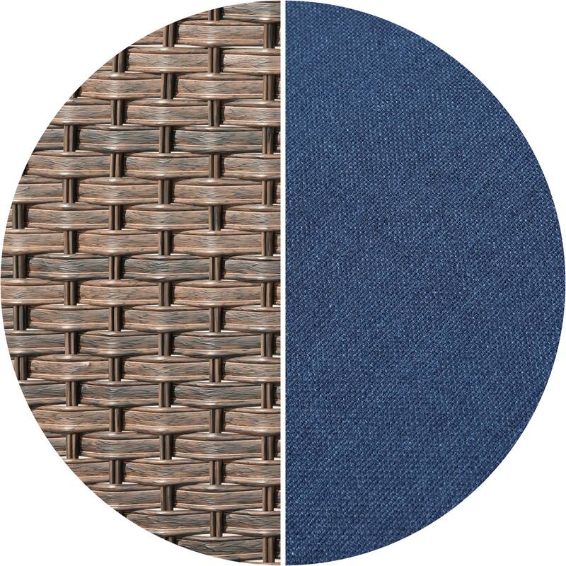 Pocassy Outdoor Wicker Patio Sofa with Ottomans