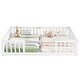 preview thumbnail 19 of 31, Two Twin Floor Bed with Fence,Guardrails for Home