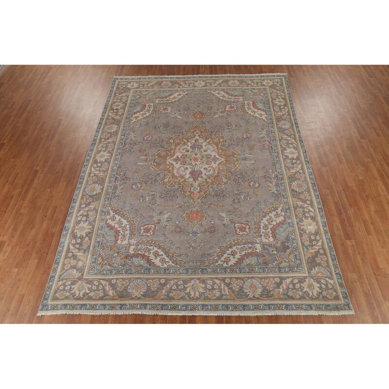 Tabriz Persian Vintage Area Rug Handmade Traditional Wool Carpet - 9'3"x 12'5"
