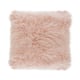 Mongolian Shaggy Faux Fur Throw Pillow - 22x22 - Rose