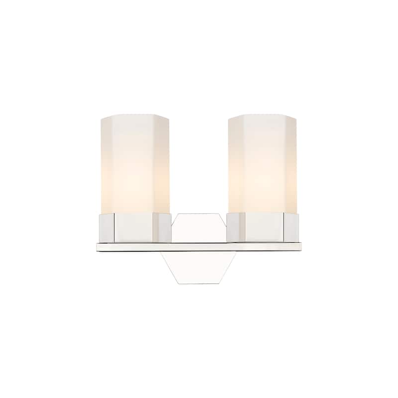 Innovations Lighting Claverack - 2 Light 9" Wall-Mounted Bath Vanity Light - Polished Nickel/Matte White