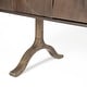 preview thumbnail 9 of 7, Xanti Brown Solid Wood Frame w/ Gold Metal Legs 4 Door Cabinet Sideboard - 70.0L x 18.0W x 30.0H