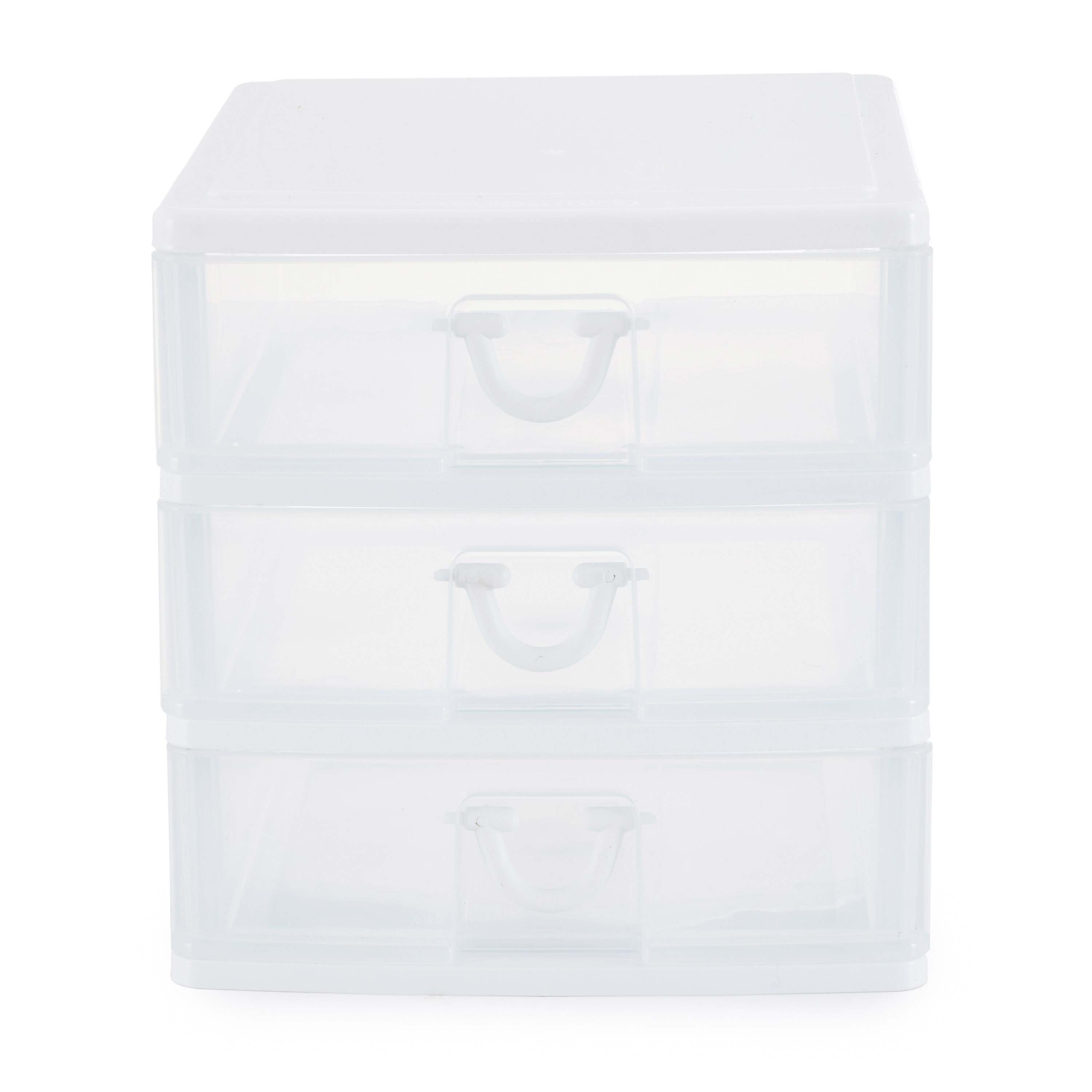Gracious Living Resin Clear 4 Drawer Storage Chest Organization System with  Casters, White