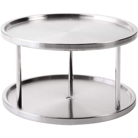 Jiallo Stainless Steel 2-Tier Turntable Lazy Susan, Spice Rack