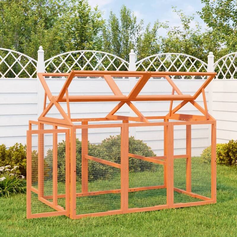 vidaXL Run Box Brown 55.5"x37"x40.9" Solid Wood Pine - 55.5" x 37" x 40.9"