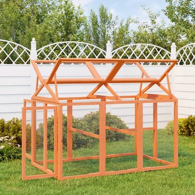 vidaXL Run Box Brown 55.5"x37"x40.9" Solid Wood Pine - 55.5" x 37" x 40.9"