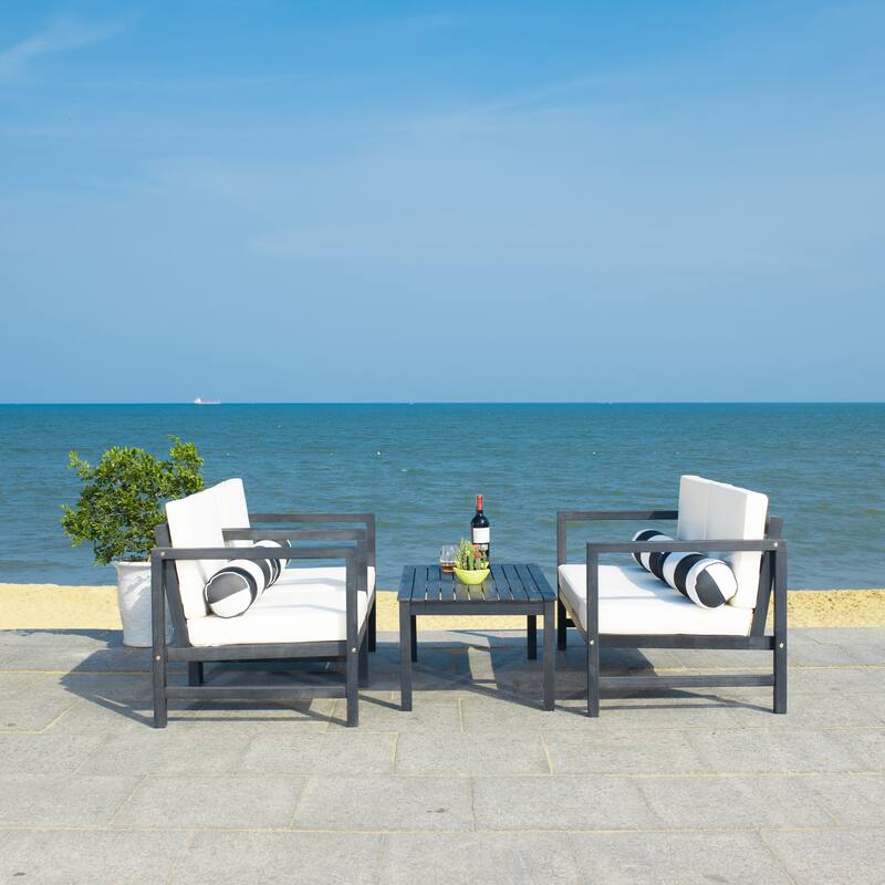 SAFAVIEH Outdoor Citlali 4-Piece Conversation Set with Accent Pillow - 50W x 29D x 29H