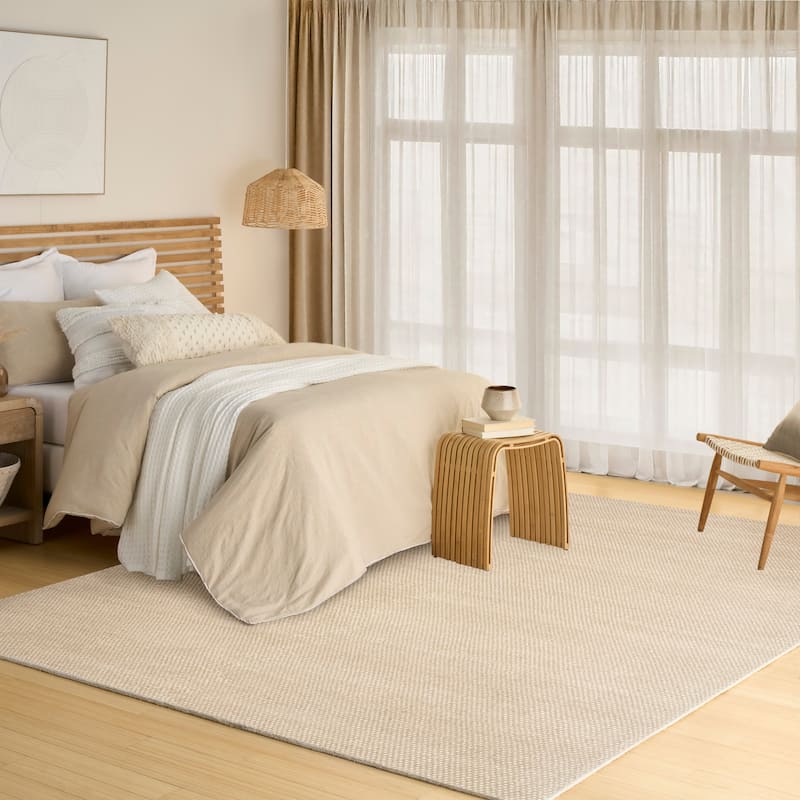 DKNY Pure Rows Handwoven Farmhouse Wool Indoor Rug