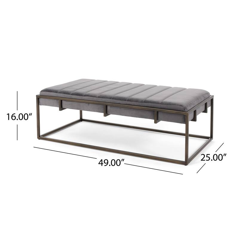 Magdalene Velvet Ottoman Bench by Christopher Knight Home