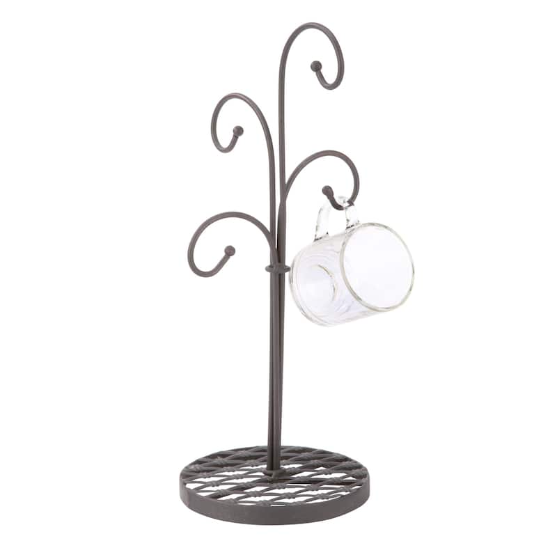 White Mug Stand - Mahogany