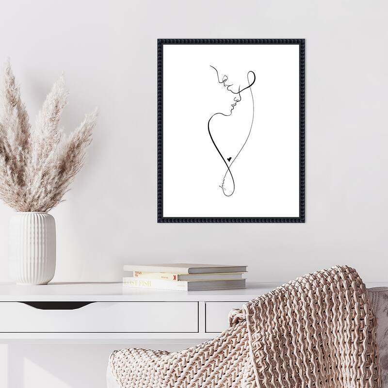 Forever by Isabella Karolewicz Framed Canvas Wall Art Print - Sylvie Beaded Black