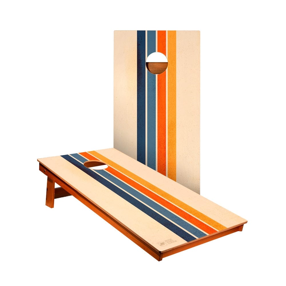 Vintage Striped Cornhole Boards